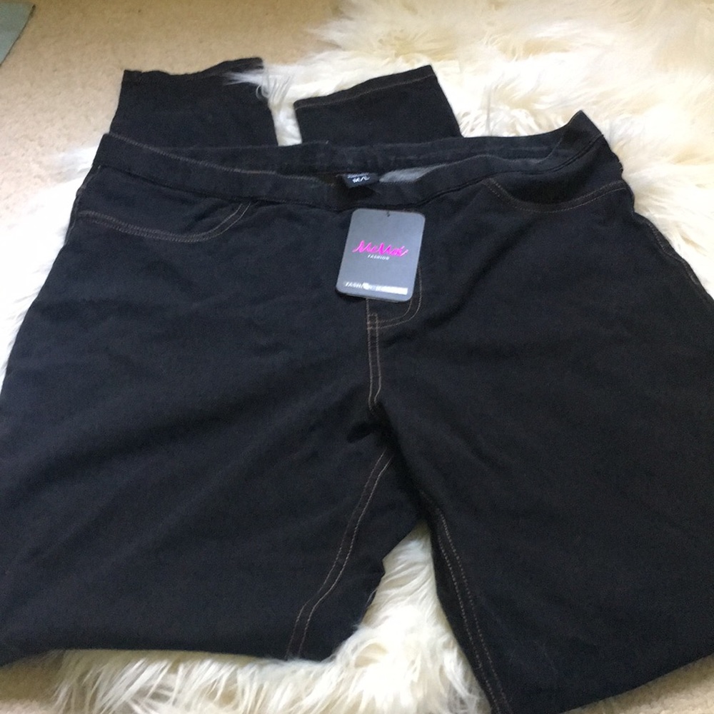 Memoi black denim jeggings